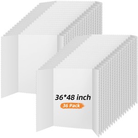 Ctosree 36 Pcs Tri Fold Display Board,36" x 48" Portable Poster Board,Lightweight Foldable Presentation Display Board for School Office Projects Exhibitions Workshops, White