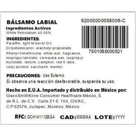 Chapstick Balsamo Labial, Sabor Cereza, Uso Diario, Repara y Preveni Babios Resecos y Partidos, 4 g