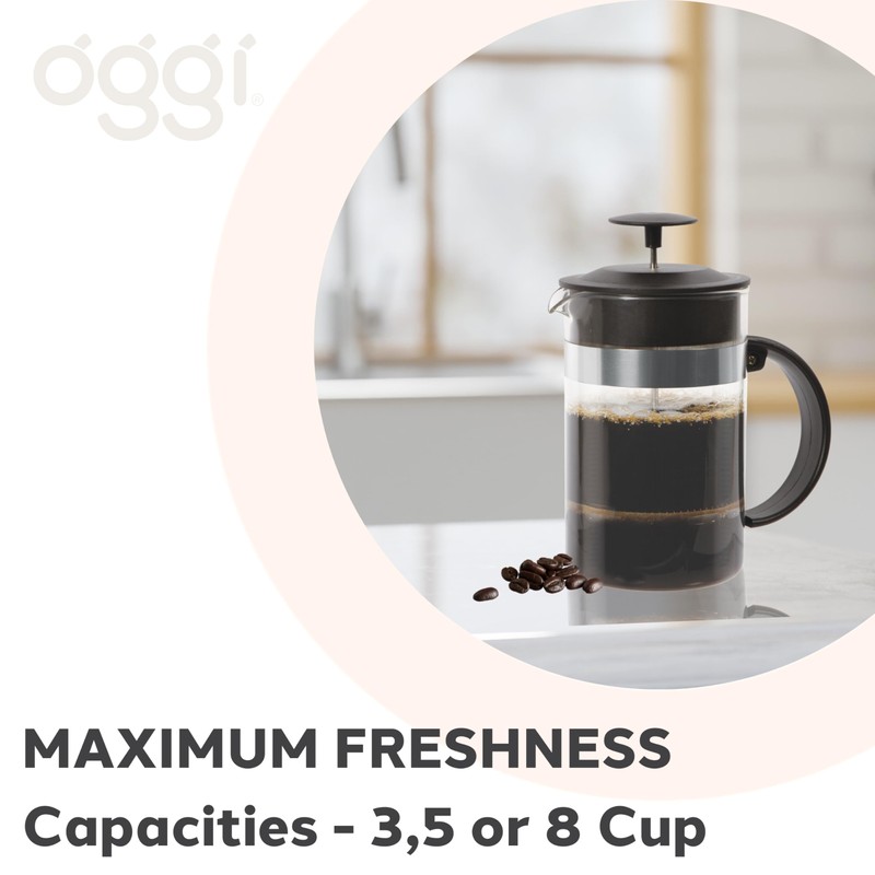 Oggi Triple Mesh Filter French Press Coffee Maker (12 fl