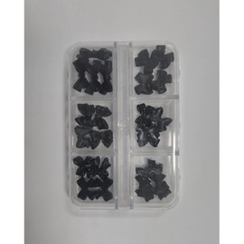 Set of 6 mini ribbon parts (5 pieces each) Choose one, black, 1 set, 6 types of black / 미니 리본 파츠 6종 세트 (각 5개입) 택 일, 블랙, 1세트, 블랙 6종