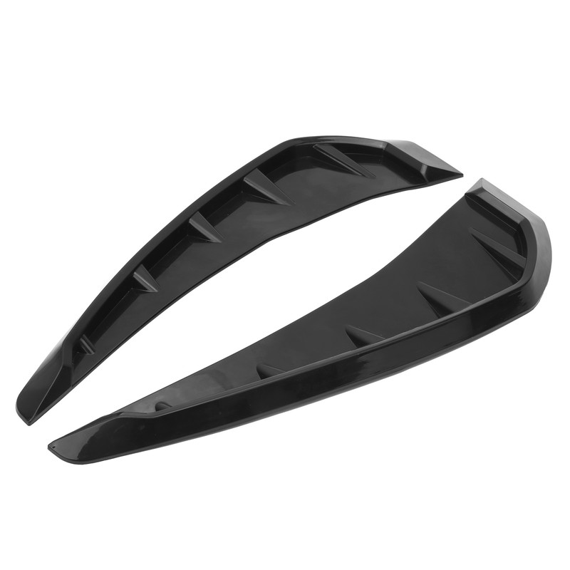Pair Side Fender Vent Cover Trim PU Rubber Glossy Black