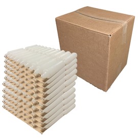 12-Hour White Candle – Long-Burning, Dripless, Smokeless Plumber's Candles Ideal for Candle Lanterns, Luminaries, Camping, Emergency & Survival Preparedness (200)