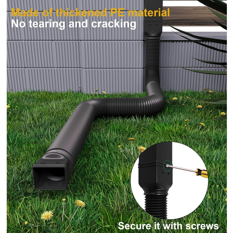 Ogutter Rain Gutter Downspout Extensions, Downspout Extender for Rainwater Drainage