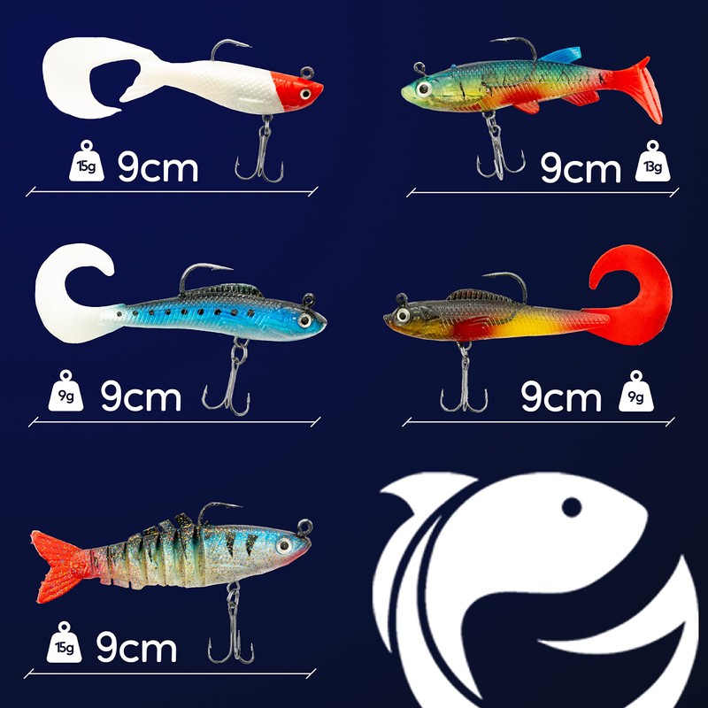 Fishify® Fishing Lure - Soft Plastic Artificial Bait Set (5