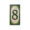 Hand-Painted Jacho Green Number Tiles Option of Metal Filigree Frames