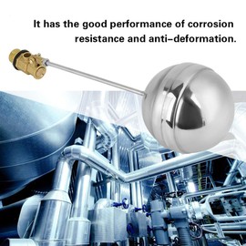 Float Ball Value, Stainless Steel Floating Ball Valve, DN15 G1/2 Brass Male Thread Water Sensor Stainless Steel Float Ball Value