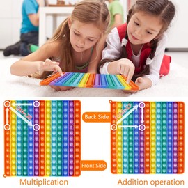 Multiplication Addition Game - 12x12 Pop-it, Multiplication Pop Toy, Multiplication Chart Math Games, 2-in-1 Learning Games Math Toys for Kids Adult ADHD Autism Early Education Math Game