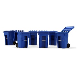 First Gear Set of 6 Blue Garbage Trash Bin Containers Replica 1/34 Models