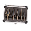 TEHAUX 5pcs Step Drill Bit Set Multiple Hole Drill Bit