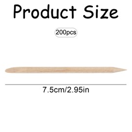 Luckious 200 PCS Orange Nail Stick Double Head Cuticle Pusher Remover Nail Polisher Multi-Purpose Stippling Stick Double Sided Fine Polishing Stick