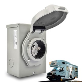 LIFEES NEW 50Amp Generator Power Inlet Box, 3 Prong generator Cord, 125/250 12500 Watts NEMA SS2-50P, ETL Listed Transfer Switch, Outdoor RV generator outlet Use