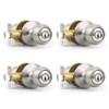 Probrico 4 Pack Keyed Alike Entry Door knobs in Brushed