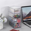 TOLIDA Acrylic Desk Organiser with 4 Drawers for Glasses, Pens,