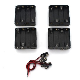 Raogoodcx Standard sunappukonekuta and Hard Plastic Housing with 8 X AA for Thick batterihoruda T Type Wire 4 Pack