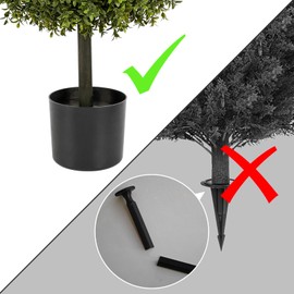 Veryhome Artificial Topiary Boxwood Trees Set of 2, 23.6inch Artificial Potted Shrubs, Faux Ball Plants White Fruits in Pot for Indoor and Outdoor, Home, Garden Decor(Green)