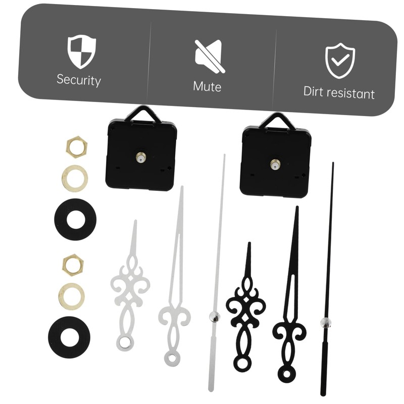 TEHAUX 2sets Silent Quartz Clock Movement DIY Clock Accessories Precision