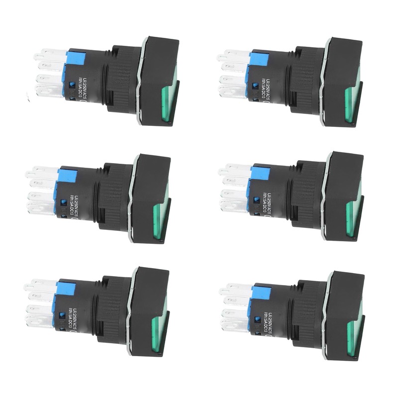 25PCS Push Button Switch with Light 16mm Square Self Locking