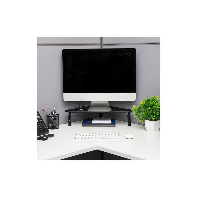 Mind Reader TRISTAND-BLK Stand Riser, Triangle Adjustable, Ventilated Metal for