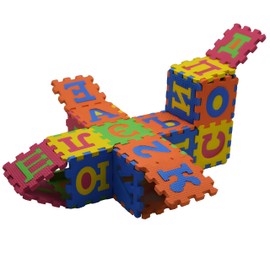 Puzzle Mat for Children, 36 Pieces Baby Puzzle Mat, Soft Foam Rubber Mat Eva Numbers and Letters (A-Z) for Baby, Ideal (Spanish 9 cm/36PCS)