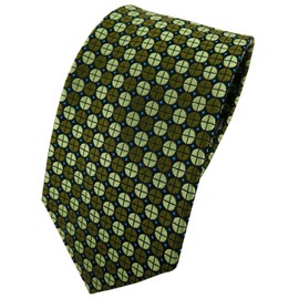 Enrico Sarto High-quality designer silk tie in polka dot pattern tie width 7 cm - Green, light green, black, blue