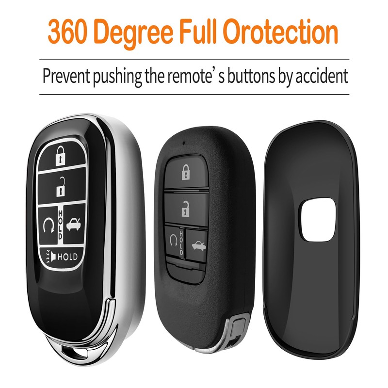 for Honda Key Fob Cover with Keychain Soft Full Protection