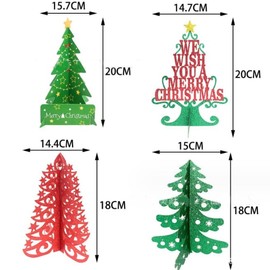 Dusenly 6pcs Paper Christmas Tree Table Decoration Honeycomb Christmas Tree Decorations for Xmas Festival Party Tree