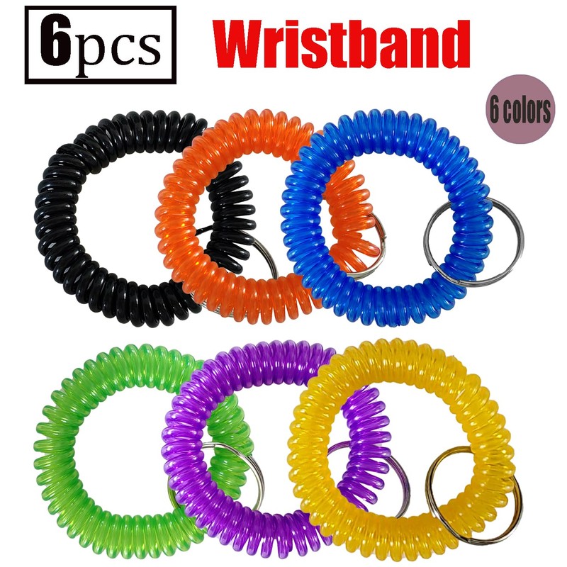 HAMIYELL Pack of 6 Colorful Spring Spiral Wrist Coil Key