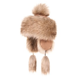 Futrzane Classic Ear Flaps Hat - Fur Trapper Hat for Women - Winter Ushanka Hat (One Size, Gold Classic)
