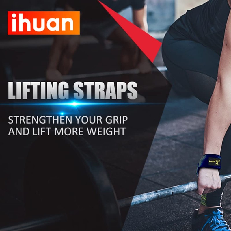 ihuan Lifting Straps for Weightlifting - Wrist Straps for Weightlifting