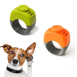 2PCS Dog Clicker, Clickers for Dog Training with Wrist Strap & Big Button, Dog Clickers for Training Cats/Horses/Birds, Dog Training Clickers (Green & Orange)