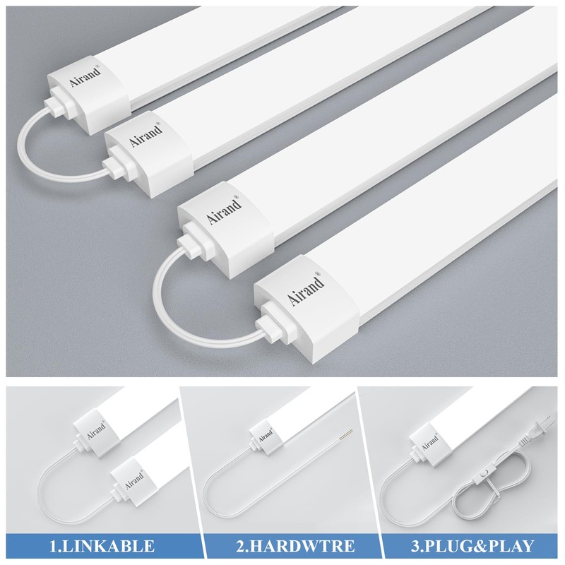 Airand Utility LED Light with Plug 2PCS Linkable Fixture 2FT