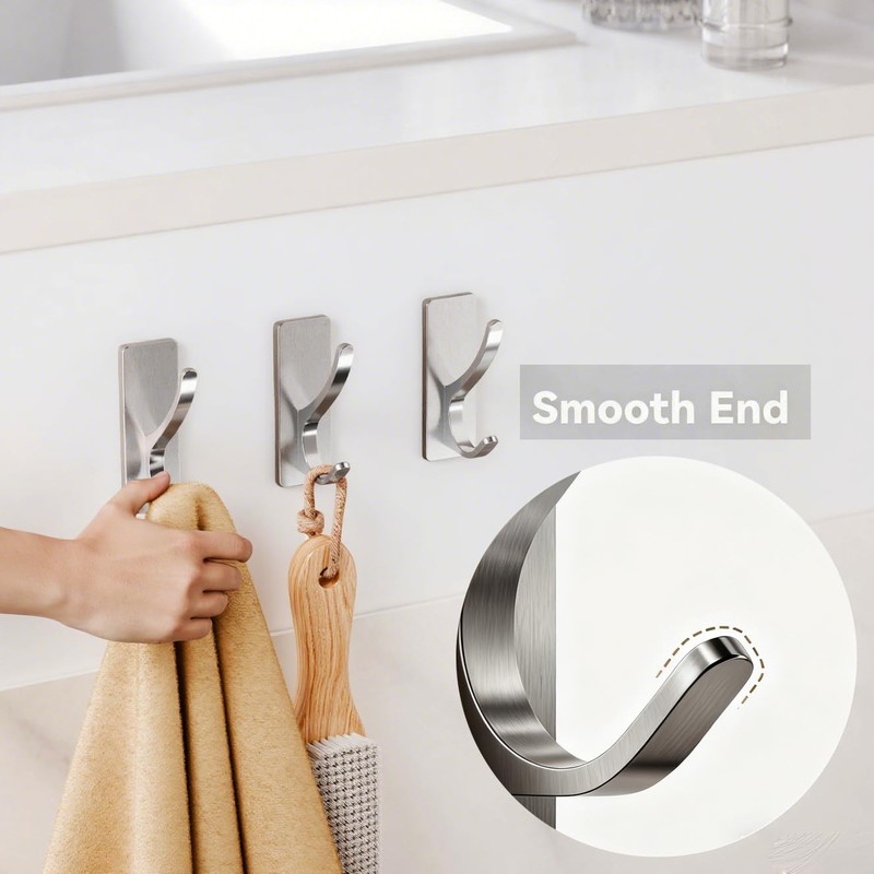 pickpiff Self Adhesive Coat Hooks for Hanging: Heavy Duty Stainless