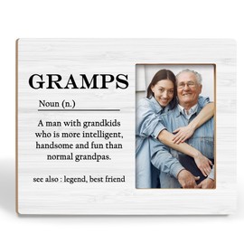 BCUANGD Grandpa Picture Frames - Pop Gramps Gifts Photo Frame, Promoted to Grandfather Baby Pregnancy Announcement Gifts, Christmas Birthday Gift for New Grandpa 4x6 Picture Frame