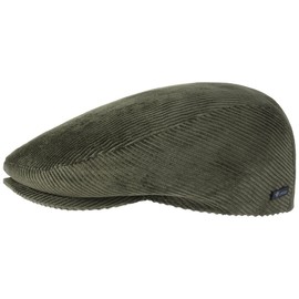 Lipodo Cord Flat Cap Men/Women - Cotton Peaked Cap - Flat Cap with Lining - Cap Sizes 49-61 cm - Corduroy Hat Summer / Winter, olive-green