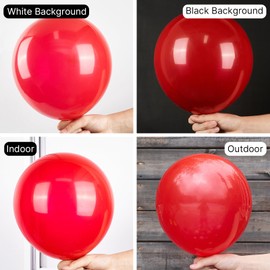 PartyWoo Red Balloons 100 pcs 12 Inch Matte Red Latex Helium Balloons for Graduation Wedding Independence Day Valentine's Day Memorial Day Christmas Engagement Birthday Party Decorations Red-Y57