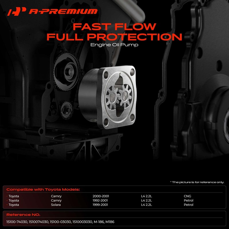 A-Premium Engine Oil Pump Compatible with Toyota Camry 1992-2001, Solara