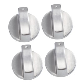 Tofficu Burner Control Knobs 4pcs Replacement Stove Knobs for Electric Range Cooktop Knob Metal 0 Degree Center