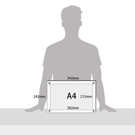 NIUBEE Acrylic Photo Frame, Photo Frame Stand, Wall Mount Photo Frame, Poster Frame, Exhibition Pictures, Paintings, Awards, 8.3 x 11.7 inches (210 x 297 mm), Standard Paper Size A4