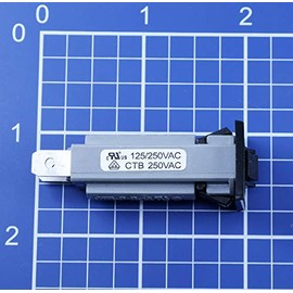 Circuit Breaker, Thermal, 15A, 250Vac/50Dc