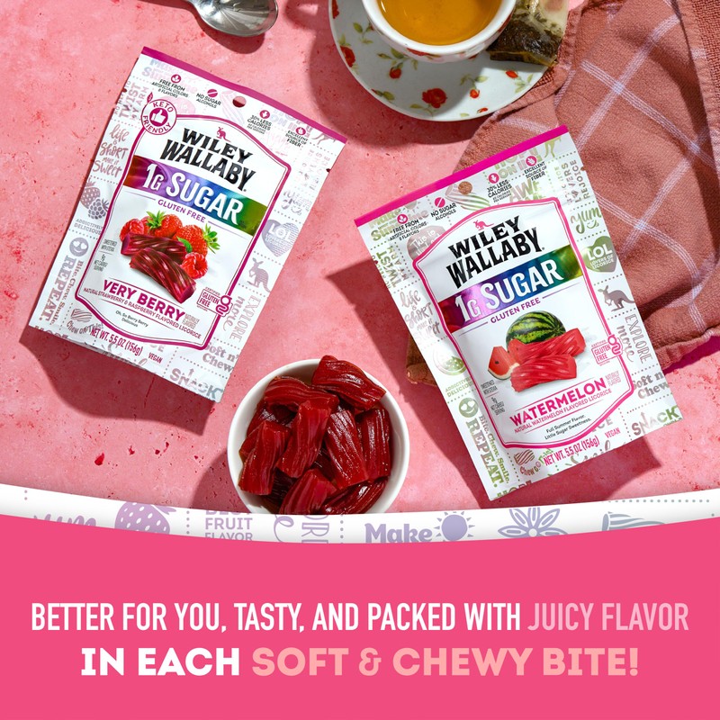 Wiley Wallaby Licorice 5.5 Ounce Watermelon Low Sugar Gluten Free