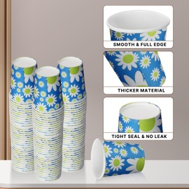 300 Pack 5 oz Paper Cups, Disposable Bathroom Cups, Small Mouthwash Cups Mini, 5 ounce Paper Cups for Bathroom, Supermarket, Birthday Party, Travel, Events, Picnic, BBQ 300 Count(blue flower)