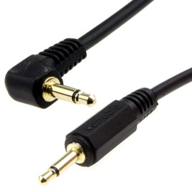 kenable Right Angle MONO 3.5mm Jack Plug to 3.5mm Jack Plug Cable Lead Gold 0.5m