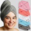 ELEXACARE Hair Turban, Turban Towel with Button (2 Pieces Pink/Rose),