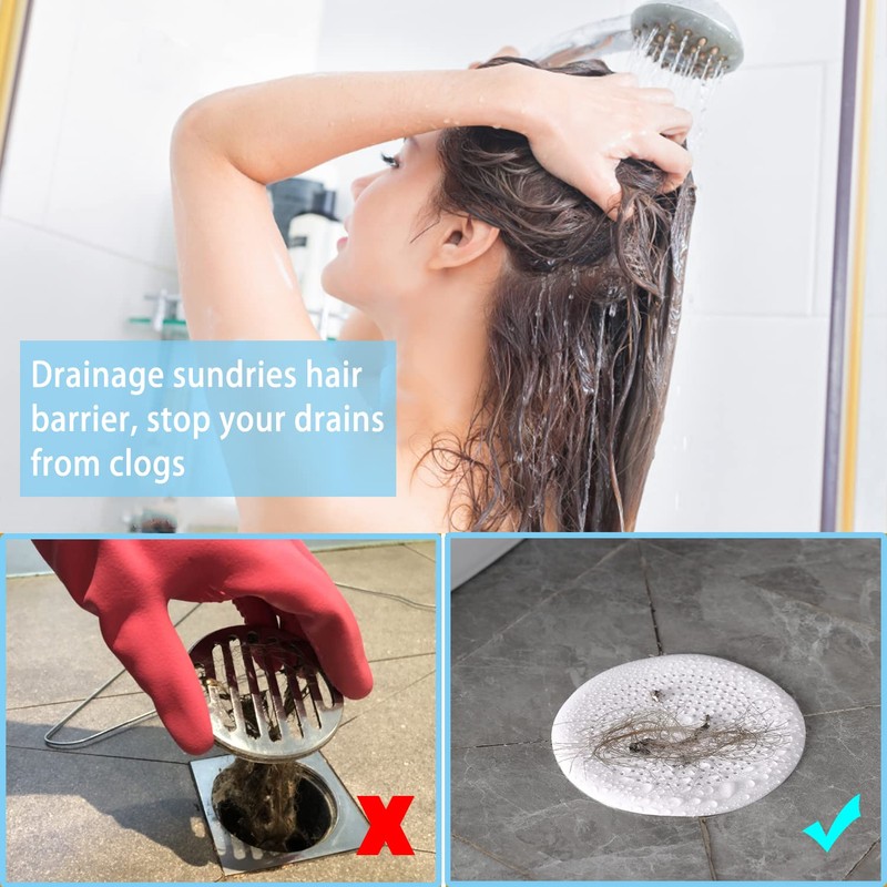 2 Pack Drain Hair Catcher Durable Silicone Hair Stopper Shower