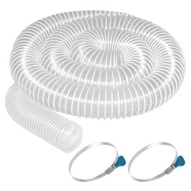PVC Dust Collection Hose 3" x 10', Flexible Dust Collector Hose, Puncture Resistant Carbon Steel Wire Coil for Workshops, Woodworking, Industrial Vacuums