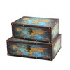 LIKEUDO Wooden Decorative Jewelry Storage Box with Map Pattern Treasure