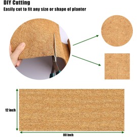 GOTVUGE Coir Liner Roll 30x200cm (12x80") - Natural Planter Box Liners, Reptile Floor Mat, Chicken Nesting Box Pads & Turtle Bed Moss Base