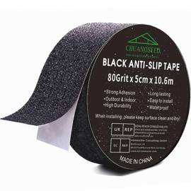 CHUANGSEED Heavy Duty Black Anti Slip Tape 2" x 35Ft (5cm x 10.6m) High Traction For Outdoor/Indoor Safety Non Skid Roll Traction Tread grip Tape