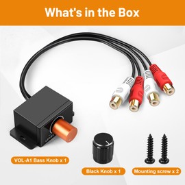 Universal RCA Bass Knob for Amp, bass knob for car Amplifier, bass Control knob, RCA Volume Control, for Car, Motorcycle, Subwoofer