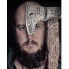 22-Inch Hand-Forged Viking Axe with Sheath, Hatchet with Sheath, Axe